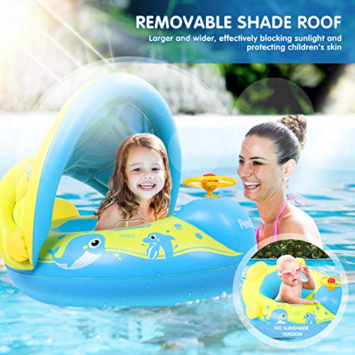 Peradix Baby Pool Float, Inflatable Baby Swim Float Ring with Sun