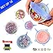 HOBFU Silicone Stretch Lids 12 Packs Reusable, Durable and Expandable Silicone Covers Fresh Food Cover Fit Various Sizes and Shapes of Containers for Keeping Food Fresh, Dishwasher and Freezer Safe