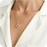 Gold Necklace for Woman, 18K Gold Plated Pendant Necklace, Elegant Cubic Zirconia Pendant, A Stylish Gift for Birthdays, Anniversaries, and Other Occasions. Adjustable Length. Includes Gift Packaging.