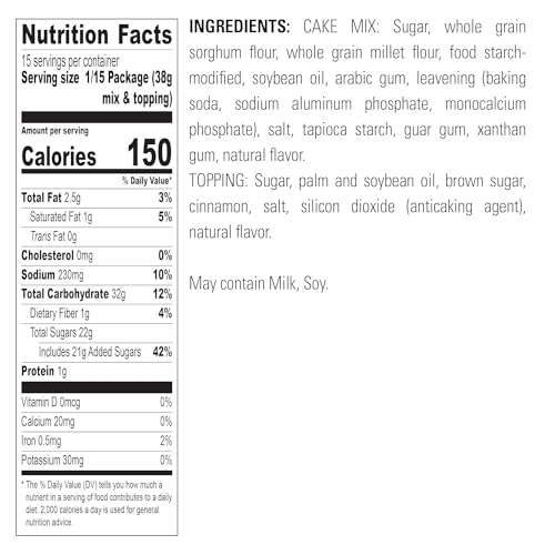 KRUSTEAZ GLUTEN FREE CINNAMON CRUMB CAKE, 20 OZ