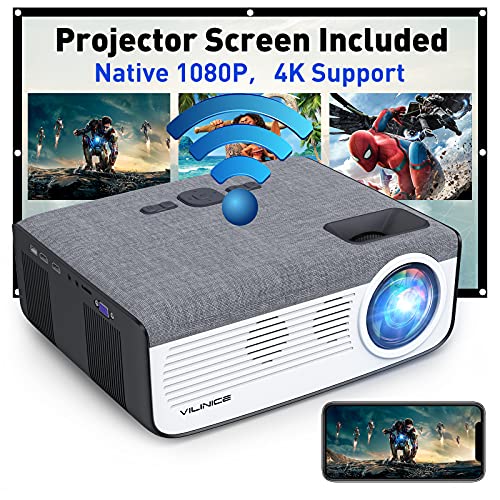 5G WiFi Bluetooth Projector, 2022 Upgraded VILINICE Native 1080P Video