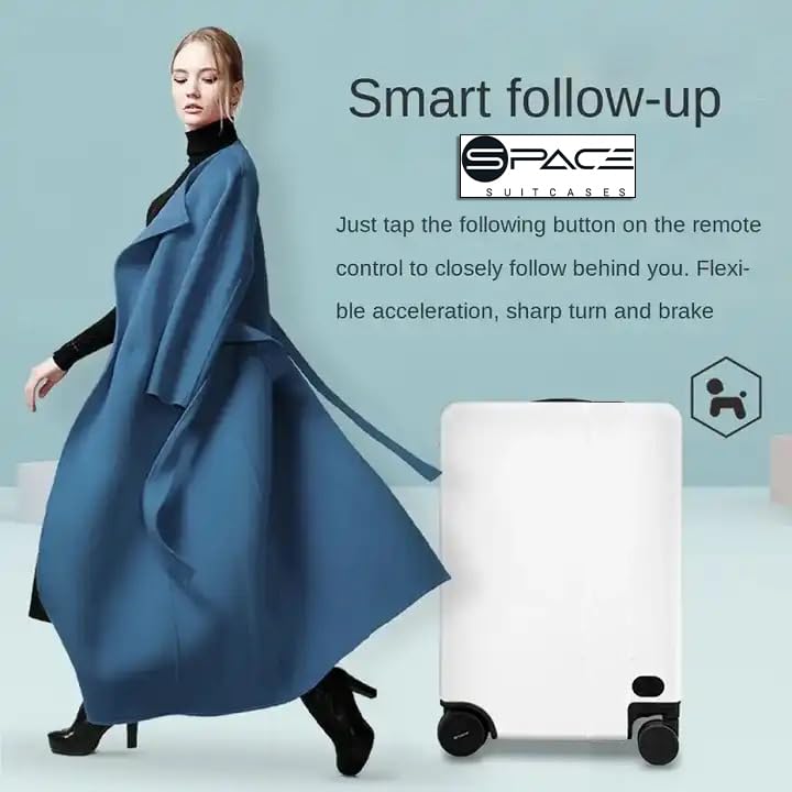 Space Suitcases Smart Auto Follow Rideable Suitcase 33L, Lightweight Electric Luggage Scooter For Travel With Digital Lock, Waterproof And Lightweight