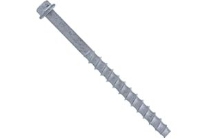 CONQUEST FASTENERS Conquest 3/8" x 6" Galvanized Large Diameter Concrete Screws - High-Strength Carbon Steel for Masonry, Brick, or Block Anchoring (Pack of 50)
