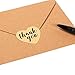 Thank You Stickers Roll - 500-Piece Heart Shape Thank You Labels, Ideal for Scrapbooking, Crafting, Party Favors, Kraft Paper Adhesive Labels, Natural Brown, 1.5 Inches in Diameter