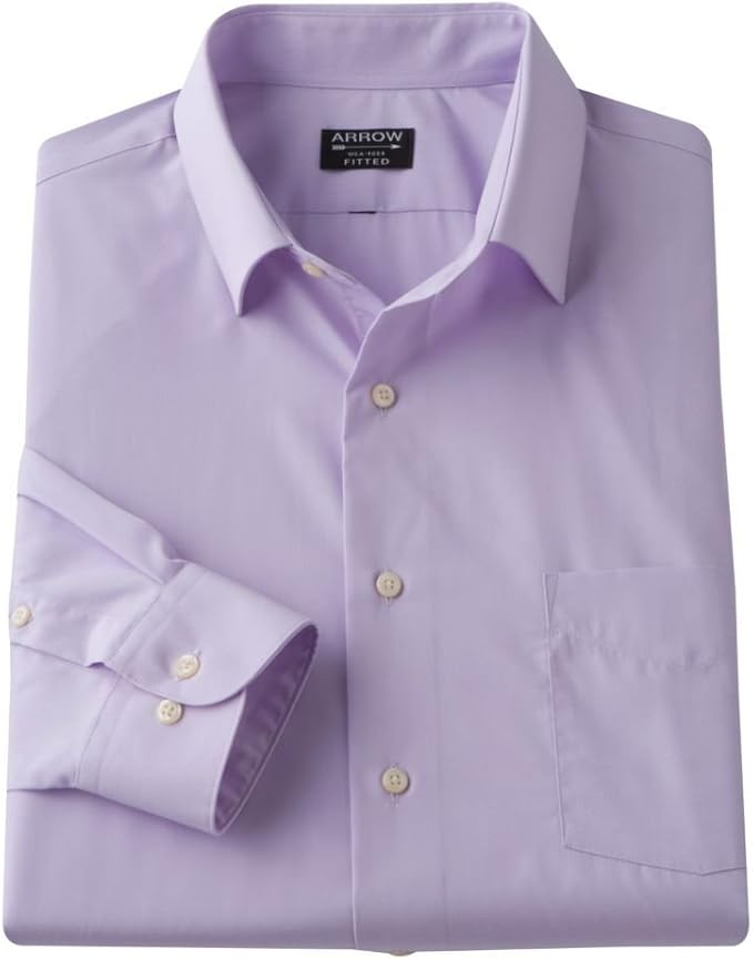 Arrow Mens Classic Fit Poplin Dress Shirt Size 18 1/2 slvs 34/35 Light