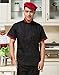 WAIWAIZUI Chef Jackets Waiter Coat Short Sleeves Underarm Mesh Size L (Label:XXL) Black