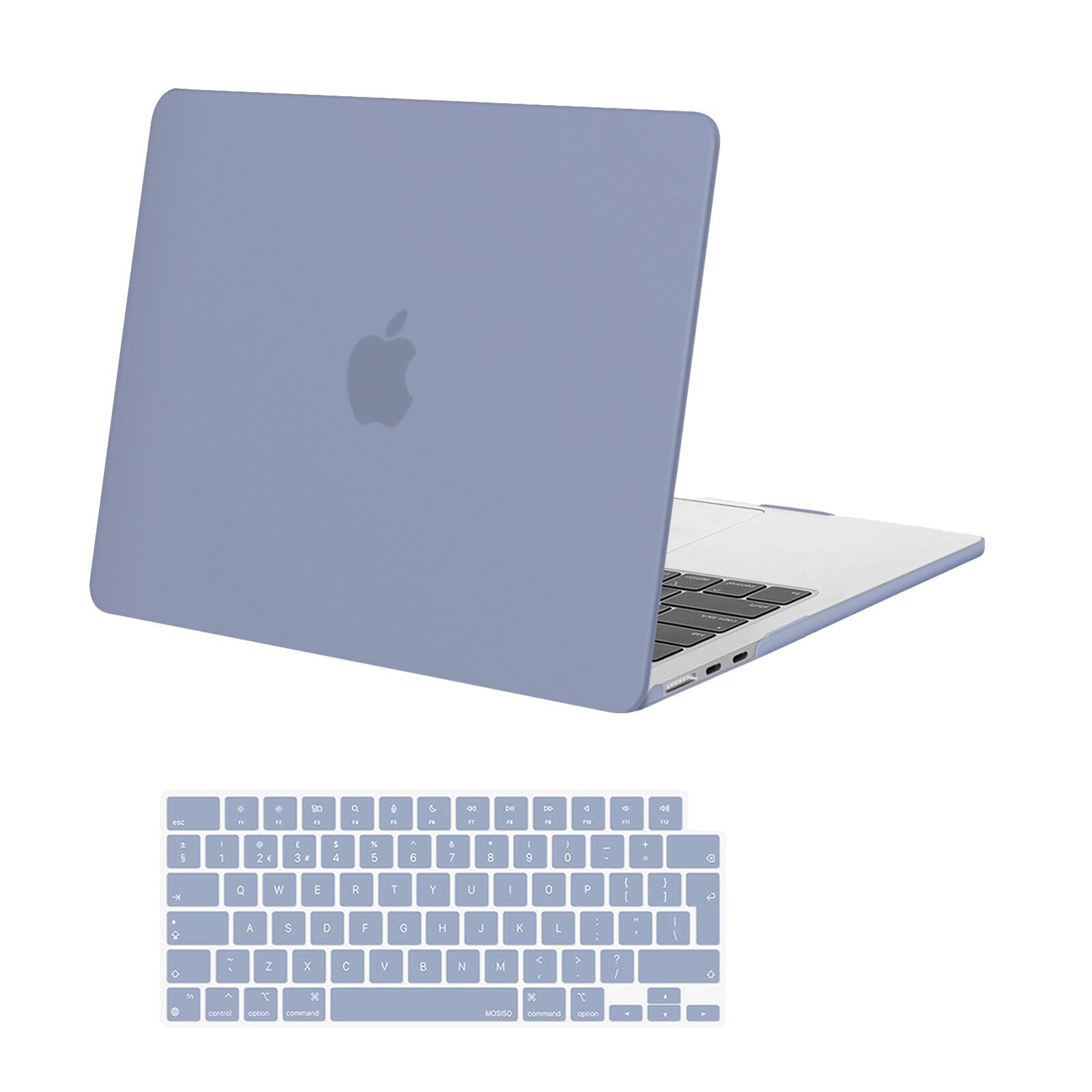 MOSISO Compatible with MacBook Air 13 inch Case M5 M4 M3 M2 2026-2022, Hard Shell Cover Case for MacBook Air 13.6 inch A3449 A3240 A3113 A2681 Touch ID &Keyboard Cover Skin, Lavender Gray
