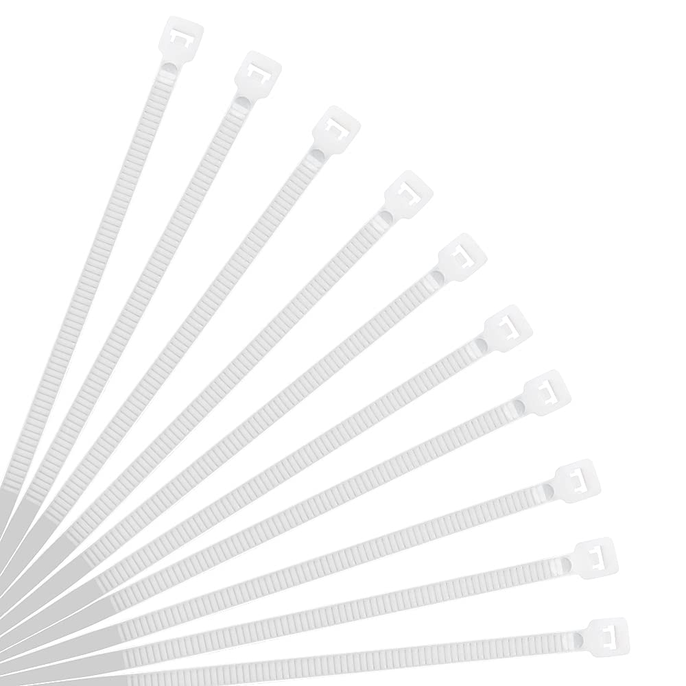XINGO White Cable Ties Pack of 500, 200mm x 3.6mm, Premium Nylon Durable Zip Ties, Self-Locking UV Resistant Nylon Plastic Wire Ties for Indoor and Outdoor — image 1