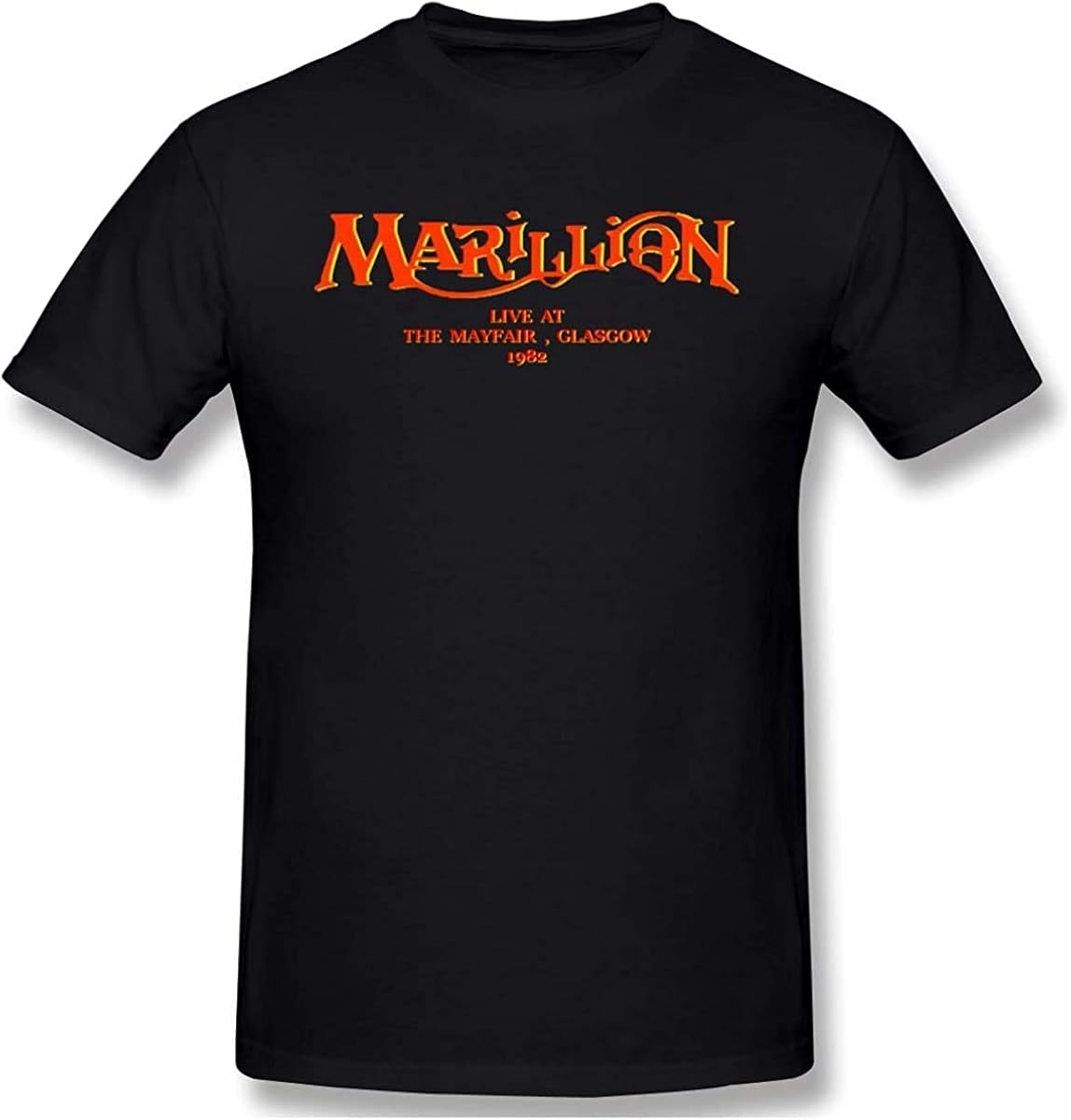 Marillion Band Logo Man T Shirts Short Sleeves Crew Neck Tees Summer Tops Black,3XLarge Amazon