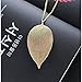 Jetloter 4 Pack Women's Real Natural Filigree Leaf Long Pendant Necklace Trendy Jewelry