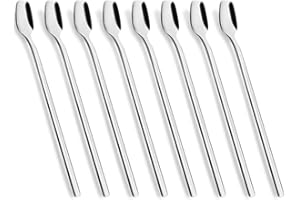 10PCS Long Handle Spoon Coffee Stirrers 7 inch Ice Tea Spoon Stainless Steel Iced Teaspoon for Mothers Milks Tea Mixing Cockt