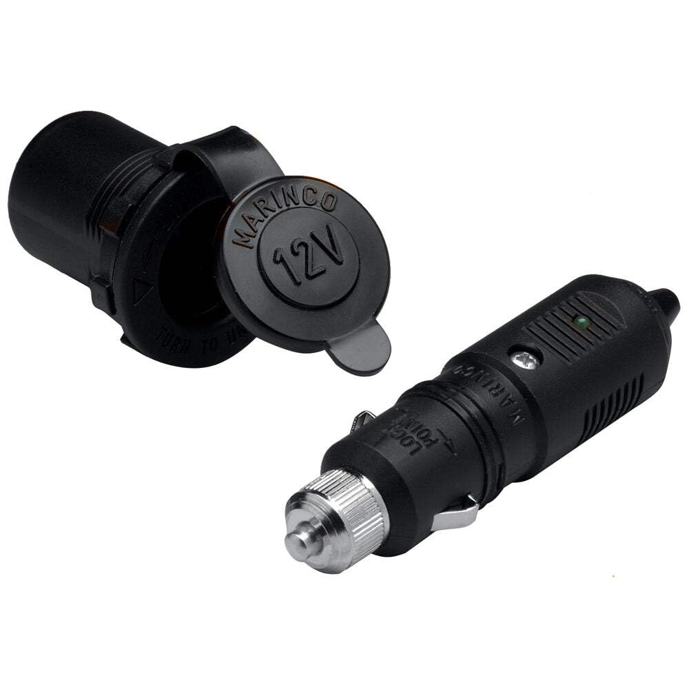 Marinco 12V Plug & Socket - Black