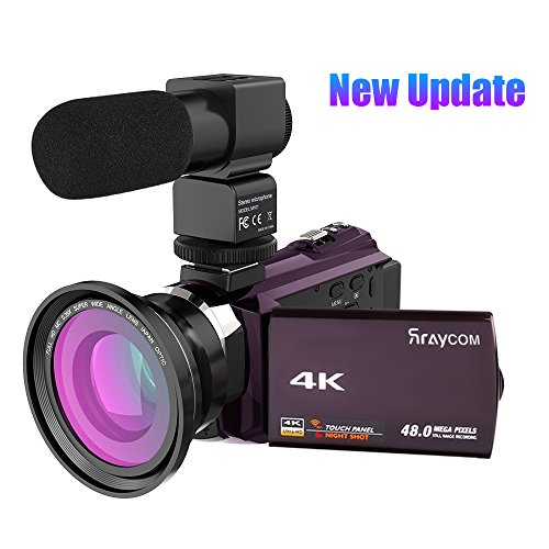4k video camcorder, rraycom 48mp wifi camcorders ultra-hd portabl…