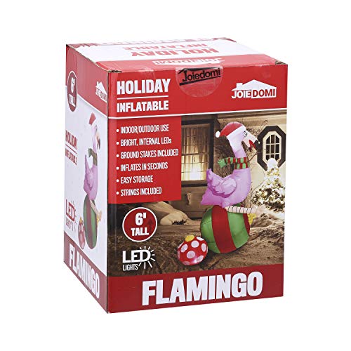 Joiedomi 6 ft Christmas Inflatable Decorations Flamingo on Ornament