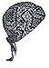 JellyBeadZ Brand Water Bead Hydrating, Cooling Doo Rag, Head Scarf Cap - Navy Blue Bandana Pattern