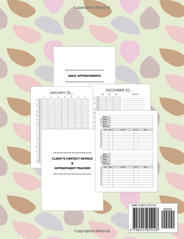 Nail Technician Appointment Book: Undated 12-Month Reservation Calendar Planner and Client Data Organizer: Customer Contact Information Address Book and Tracker of Services Rendered - Image 2