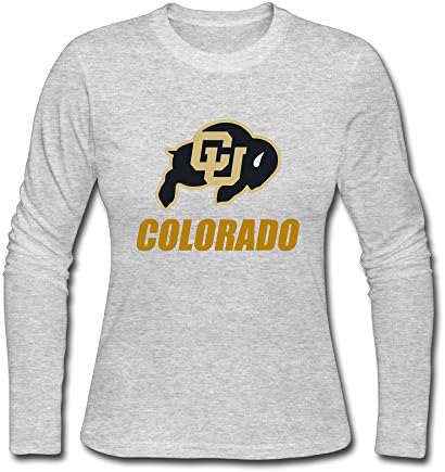 Colorado Buffaloes Women's 100% Cotton Long Sleeve T Shirt Gray XX-Large