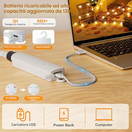 Giliwosy 60LEDs 10 m LED Lights Battery Operated with USB 8 Function Modes Timer IP65 Waterproof Decorative LED Lights for Balcony Garden Party Room Camping Christmas