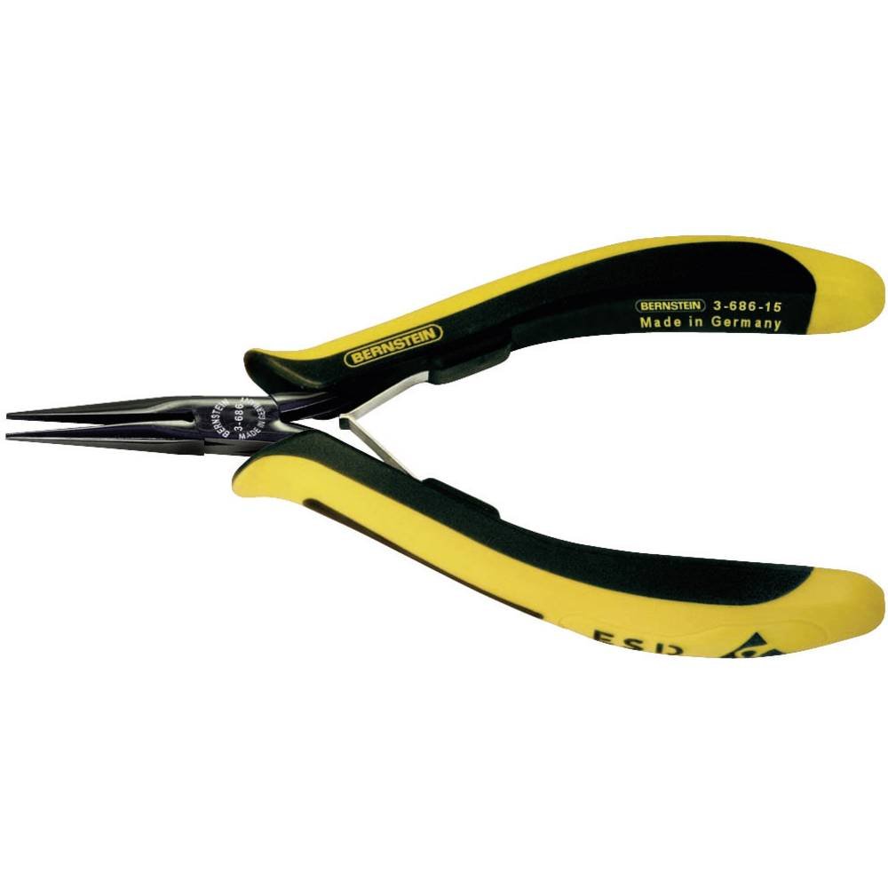 Pliers Succinic Euroline-Conductive, 140 mm, Long Jaws with Fine Hewed, Conductive Two-Colour Hand Protection Sleeves, 3-686-15