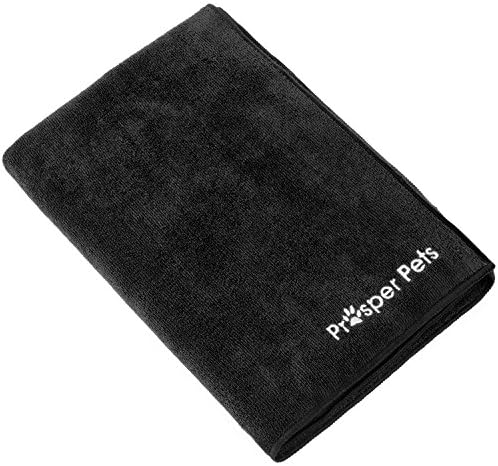 Microfiber Dog Towel – Fast Drying, Highly Absorbent Terry Towel for Dogs and Cats (28 x 56") Black