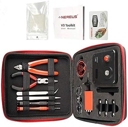 DIY Building Tool set - NEREUS Coil Jig Kits - General Household Tool Kits, 14 Pieces,ohm Meter, Diagonal Pliers, Wire Cutter, Scissors, Screwdriver, Tweezer, Wire Case (DIY Kit V3)