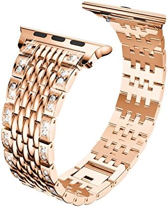 For Apple Watch Band,Metal Replacement Band for iWatch Sports Bracelet for Apple Watch Series 3 2 1,42mm Rose Gold