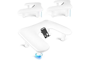 JODSONE U Shaped White Manicure Arm Rest for Nails Tech with Rotating 360°Built-In Phone Holder and Adjustable Nail Arm Rest Detachable Manicure Hand Rest for Salon Design