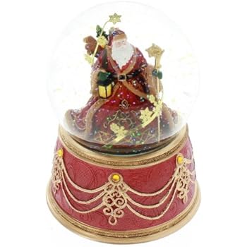 Roman Santa with Snowflakes Musical We Wish You a Merry Christmas 100mm Snow Globe (5.5