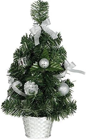 Albero Di Natale Amazon.Guirma Mini Albero Di Natale Gia Pronto Addobbato Con Palline Argento 30 Cm Amazon It Casa E Cucina