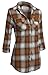 Women's Classic Collar Button Down Roll Up Long Sleeve Plaid Flannel Shirt