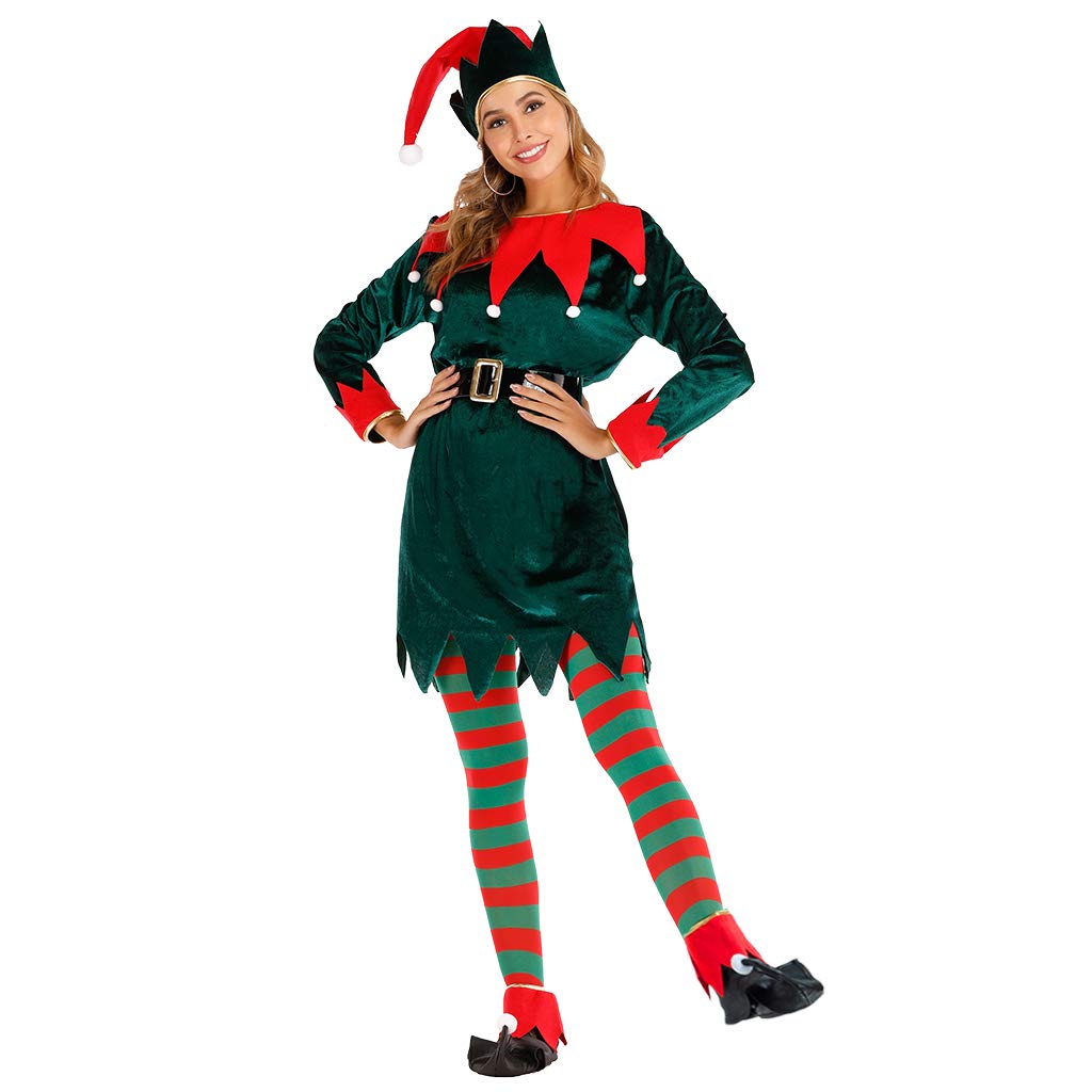 EraSpooky Women Christmas Elf Costume Adult