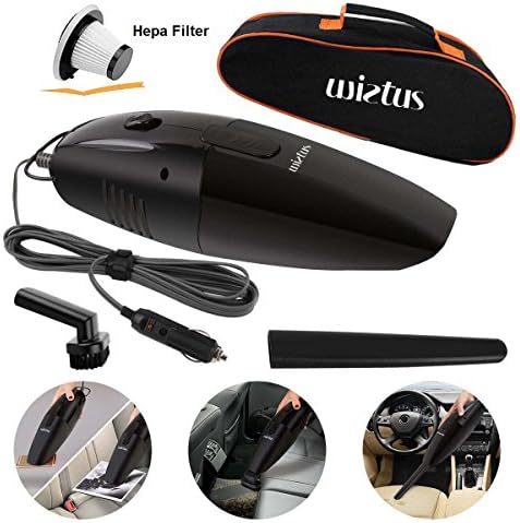 Car Vacuum Cleaner,Wietus 12V, 75W Portable Handheld Car Vacuum Cleaner/ Cleaner Dustbuster Hand Vacuum with a Portable Bag and 14.8 FT(4.5M) Power cord