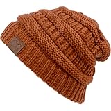 C.C Women's Thick Slouchy Knit Beanie Cap Hat One Size Copper