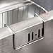 PeleusTech Kitchen Sink Caddy, Stainless Steel Sink Hanging Storage Box Draining Kitchen Soap Sponge Holder Rack Brush Sponge Sink Draining Towel Rack Kitchen Tool - Silver