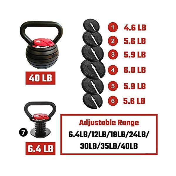 10-40LBS Adjustable Kettlebell, Kettle Bells Weight Sets for Men Or Women, Kettlebell Weights Sets, Kettlebell 35 Lbs 30… - Image 8