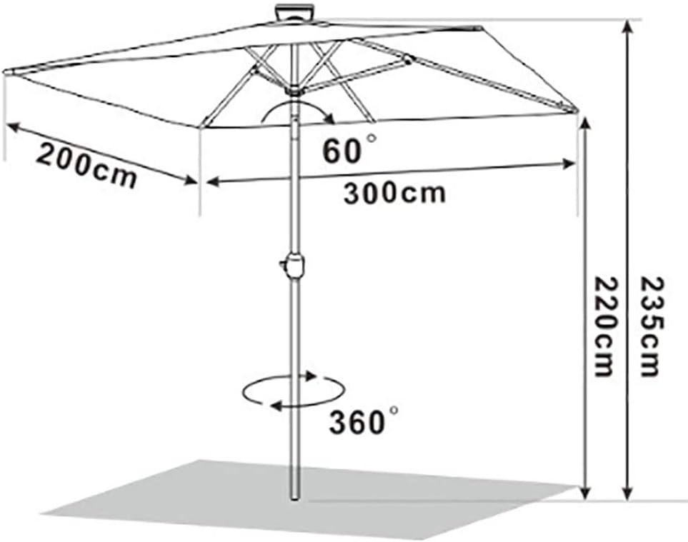 Y Z Parasol Patio Umbrella With Solar Led Lights Outdoor Table Market Umbrella With Tilt