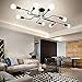RUXUE Retro Flush Mount Ceiling Light 8 Lights Industrial Chandeliers Light Fixture for Living Room Dining Room Home Office Kitchen Bedroom Warehouse Barn Farmhouse (8head)