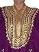 Moroccan Caftan Hand Made Breathable Cotton with Gold Hand Embroidery Long Length Magenta