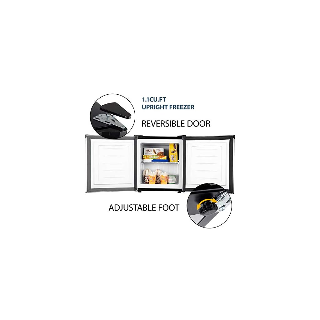Euhomy Mini Freezer Countertop, Energy Star 1.1 Cubic Feet Single Door