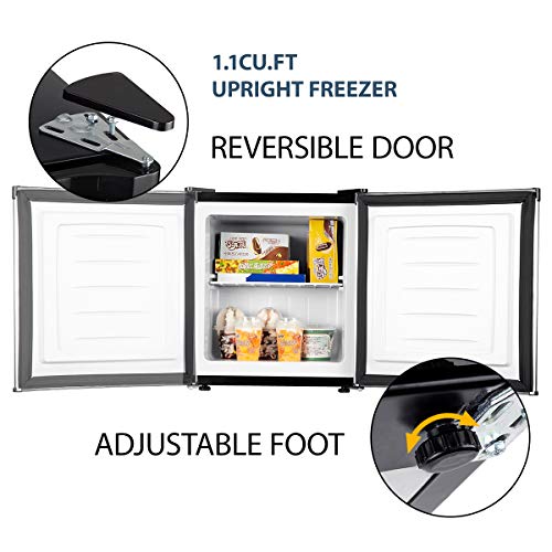 Euhomy-Mini-Freezer-Countertop-Energy-Star-11-Cubic-Feet-Single-Door-Compact-Upright-Freezer-with-Reversible-Stainless-Steel-DoorSilver