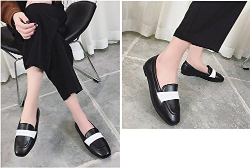 Amazon ノーブランド品 黒 レディース ホワイトバンド ローファー 女性 婦人 女子 靴 女子高生 学生 通勤 通学 おさんぽ お出掛け 23センチ コスプレ 仮装 通販