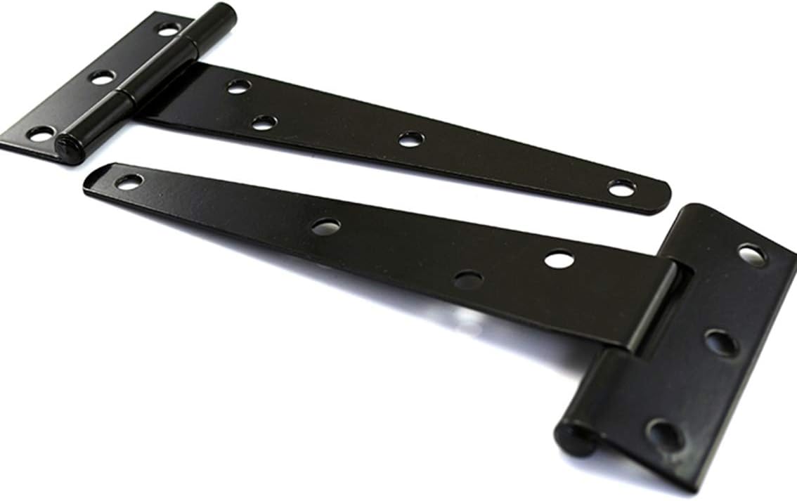 KAIISSA 2 PCS T Hinges Heavy Duty T Shape Hinges T Strap Hinges Black - Image 4