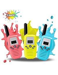 Joyfun Toys para niños de 5 a 10 años Muchachas Walkie Talkies para niños Rango de 2 millas para juegos al aire libre Campamento de verano Senderismo Regalos de cumpleaños para niños Favores de fiesta 3 en 1 juego