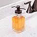 mDesign Liquid Hand Soap Glass Dispenser Pump Bottle for Kitchen, Bathroom | Also Can be Used for Hand Lotion & Essential Oils - Pack of 2, Square, Clear/Bronze