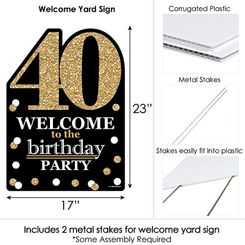 Big-Dot-of-Happiness-Adult-40th-Birthday-Gold-Party-Decorations-Birthday-Party-Welcome-Yard-Sign