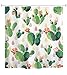 Goodbath Cactus Flowers Shower Curtains, Plant Cacti Waterproof Polyester Fabric Bathroom Shower Curtains Sets with Hooks, 72 x 72 Inch, Pink Green White Yellow