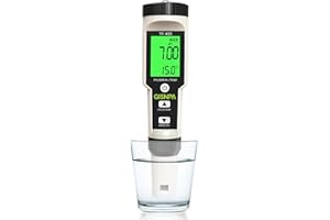 GISNPA PH Meter, Digital 4-in-1 PH ORP H2 Temp Meter, PPB/PPM Meter with ATC, 0.01 Resolution High Accuracy PH Tester for Drinking Water