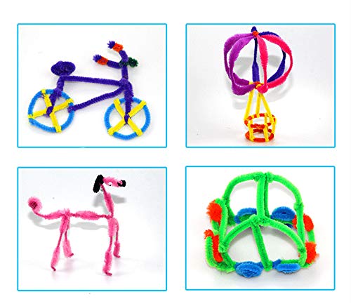 Multiple Colors Pipe Cleaners 100 Pieces Chenille Stems for DIY Art Decorations Creative Craft (6mm x 12 Inch)