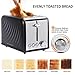 Vestaware 2 Slice Toaster, Extra Wide Slot Bread Bagel Toaster 2 Slice - Bagel/Defrost/Cancel Function, 6 Bread Shade Kitchen Toaster with Removable Crumb Tray for Bread Waffles, Stainless Steel