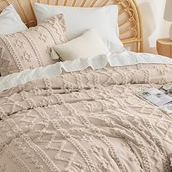 Bedsure Tufted Boho Comforter Set Full - Khaki Boho